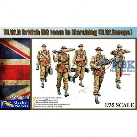 WWII British MG Team in March Figures