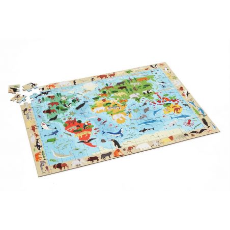 Scratch Puzzle 150pcs: DISCOVERY / THE WORLD 60x43,5cm, in cardboard, in box diam.26xH10cm, 6+ Puzzle for children