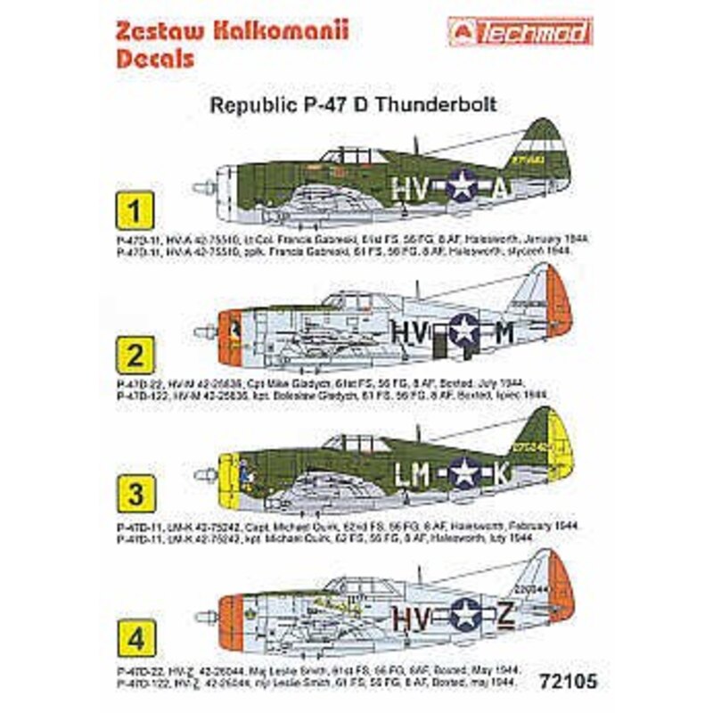 Details about   Print Scale 144-005 1/144 scale Decal for airplane Republic P-47 Thunderbolt