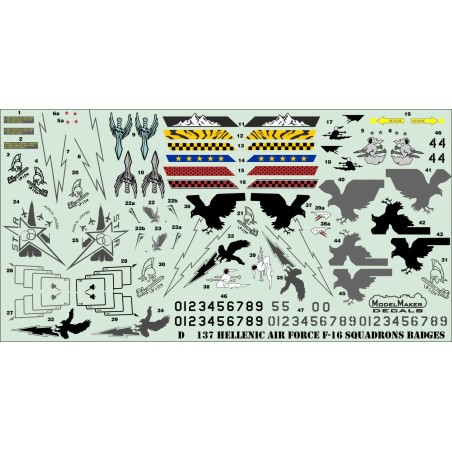 Decals Hellenic Air Force F-16's Squadrons 