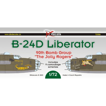 Decals Consolidated B-24D Liberator 90th BG 'The Jolly Rogers“1. B-24D Liberator, 41-24073 