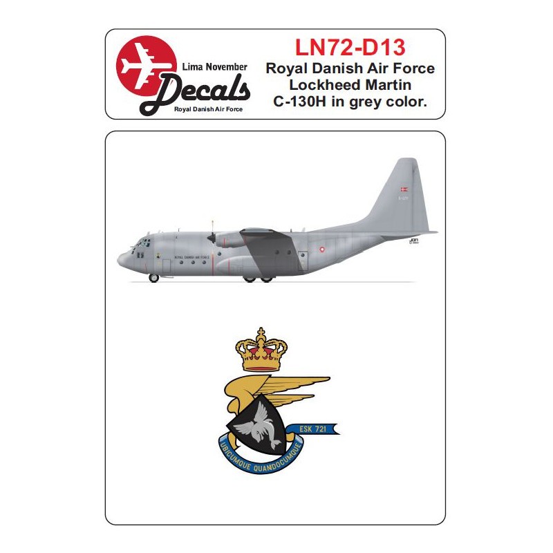 Decals Royal Danish Air Force Lockheed C-130H Hercules Grey scheme 