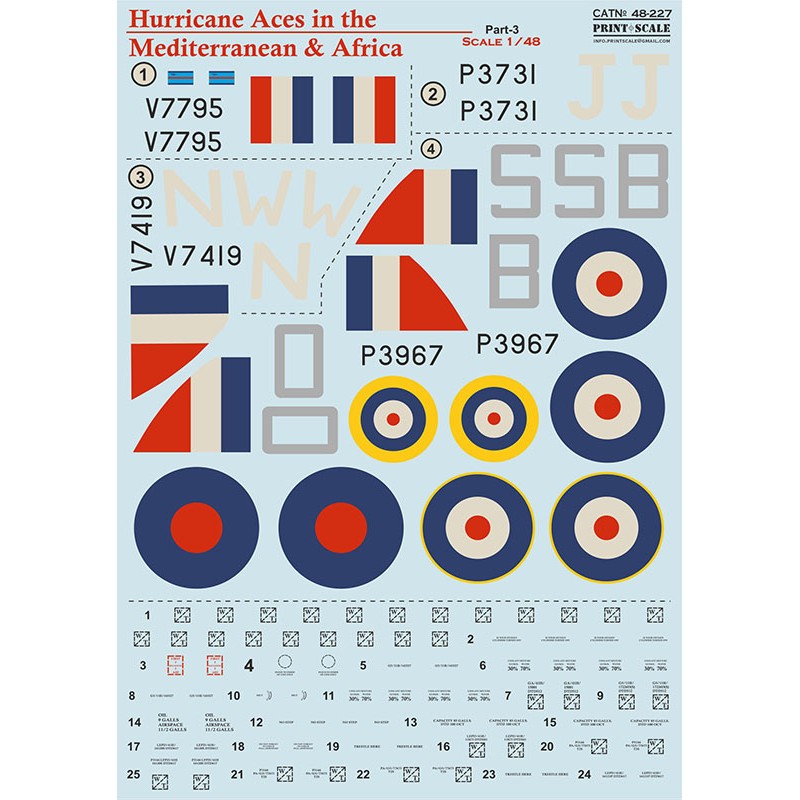 Decals Hawker Hurricane Aces of the MTO and Africa Part 31. Hurricane Mk.I (Trop) 