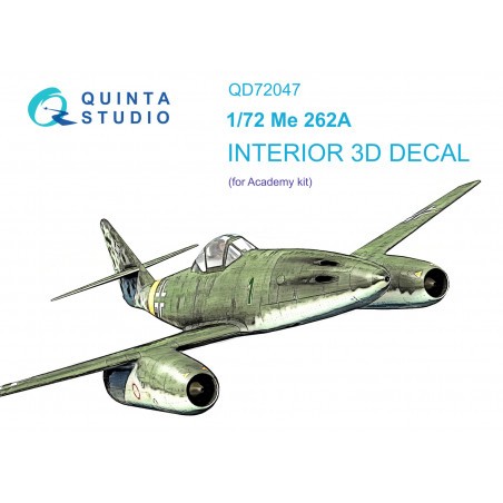 Decals Messerschmitt Me-262A 3D-Printed & coloured Interior on decal paper (designed to be used with Academy kits) 