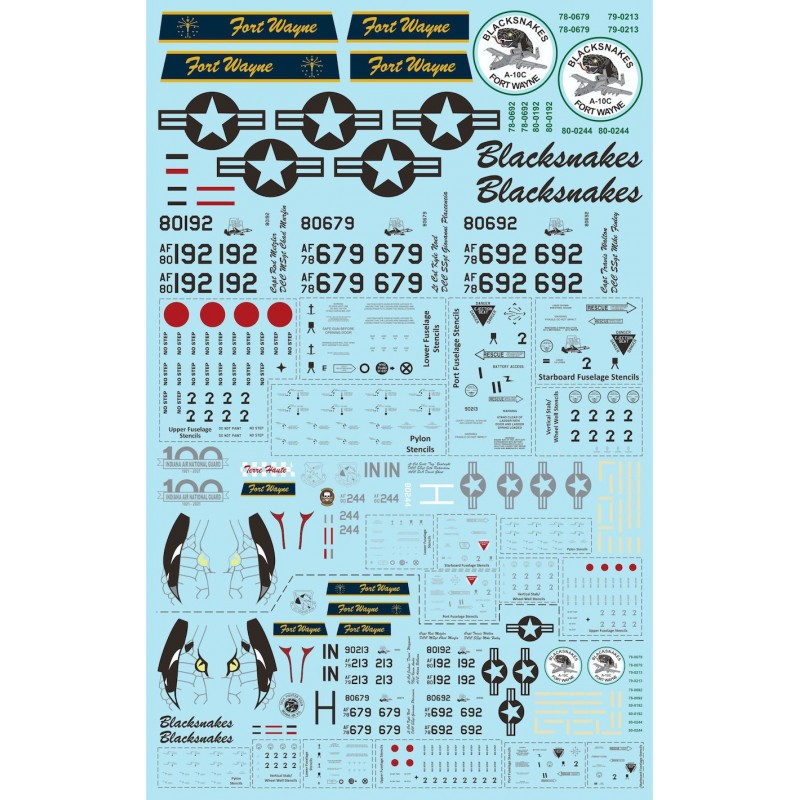 Decals Fairchild A-10C Hoosier Hawgs TB72111 combined with TB32072 