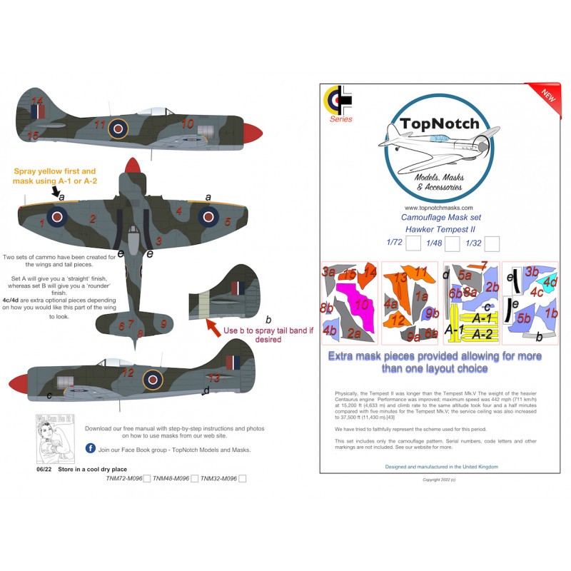 Hawker Tempest Mk.II camouflage pattern paint mask 