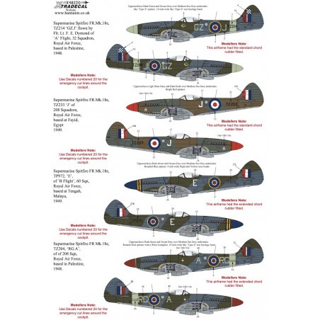 Decals Supermarine Spitfire F Mk.XVIII Collection (6) 