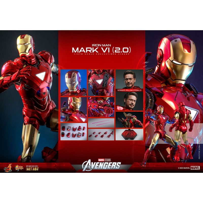 Avengers Movie Masterpiece Diecast Iron Man Mark VI VI (2.0) cm