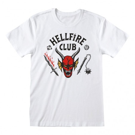 Stranger Things T-Shirt Hellfire Club Logo White 