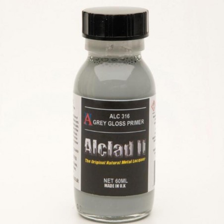 Alclad II/HR Hobbies: Grey Gloss Primer 60ml Model color