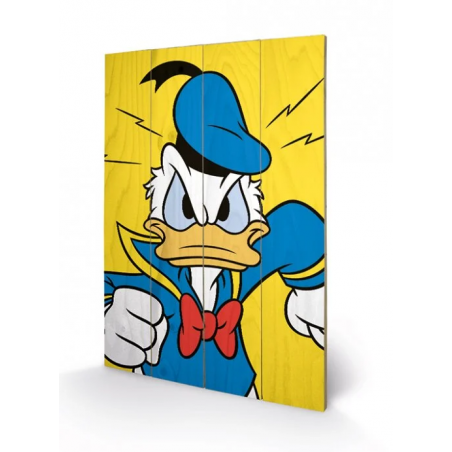 DISNEY - Donald Duck Mad - Print on wood 40x59cm 