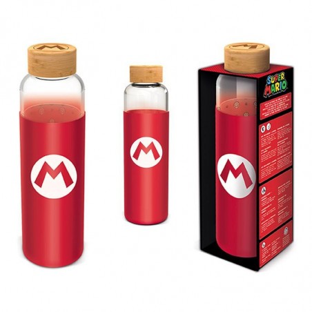 NINTENDO - Super Mario - Glass + Silicone Bottle - Size 585ml 