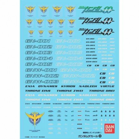 GUNDAM - GUNDAM DECAL 46 - Gundam oo Multiuse 1 Gunpla