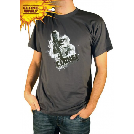STAR WARS CLONE WARS - Clone With Gun T-Shirt (S) 