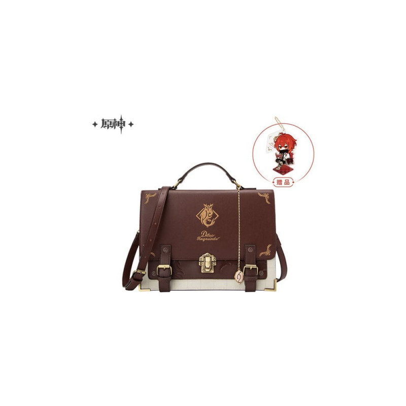 Genshin Impact Diluc Portable PU Leather Shoulder Bag 
