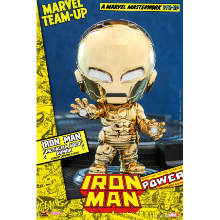 Marvel Comics Cosbaby (S) Iron Man (Metallic Gold Armor) 10cm Figurine