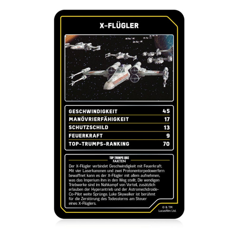 Star Wars Card Game Top Trumps Quiz Spaceships *GERMAN* Playing cards