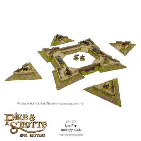 Pike & Shotte Epic Battles - Star Fort with Ravelins Scenery Pack Add-on and figurine sets for figurine games