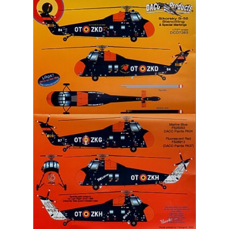 Decals Sikorsky S-58 stencilling 