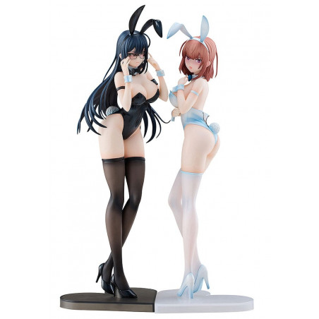 Ikomochi Original Character Statuettes 1/6 Black Bunny Aoi & White Bunny Natsume (re-run) 30 - 31 cm 