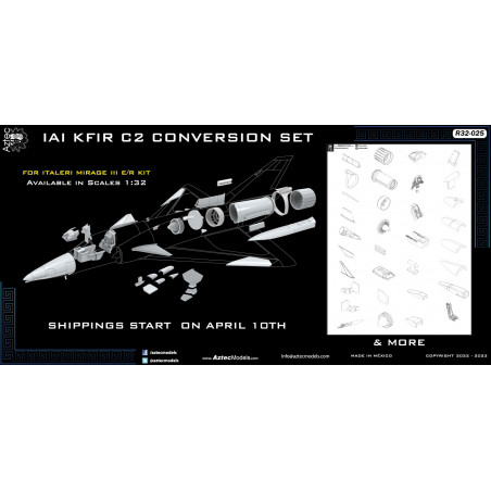 Conversion kit for IAI Kfir C2 (designed to be used with Italeri kits)[Dassault Mirage IIIE/R] 