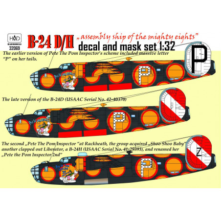 Decals Consolidated B-24D /H ”Pete the Pom Inspector” decal and mask sheets 