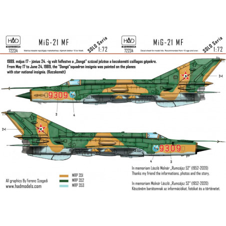 Decals Mikoyan MiG-21MF 9309 Dongo 