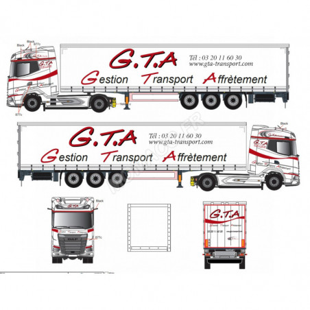 DAF XG TRAILER LAMBERET "GTA" Die cast truck