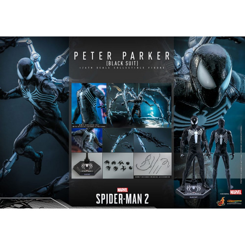 Spider-Man 2 Video Game Masterpiece Figure 1/6 Peter Parker (Black Suit) 30 cm