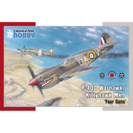 SPECIAL HOBBY: 1/72; P-40D Warhawk/Kittyhawk Mk.I ‘Four Guns’ Model kit
