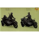 German WWII BMW R 12 Motorcycle with sidecar and crew and pig.  Zvezda