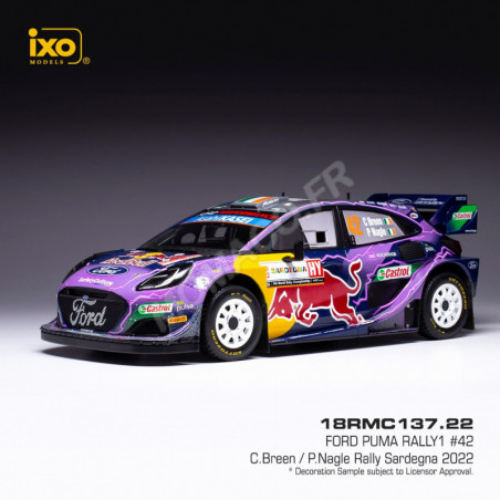 FORD PUMA RALLY 1 42 BREEN/NAGLE WRC RALLY OF SARDINIA 2022 (SOLD OUT) Die cast