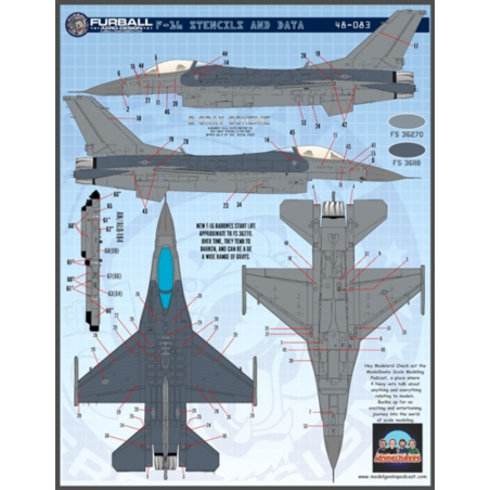 Decals Lockheed-Martin F-16 Stencils (LATE) 
