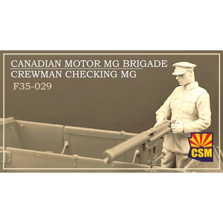CANADIAN MOTOR MG BRIGADE CREWMAN CHECKING MG