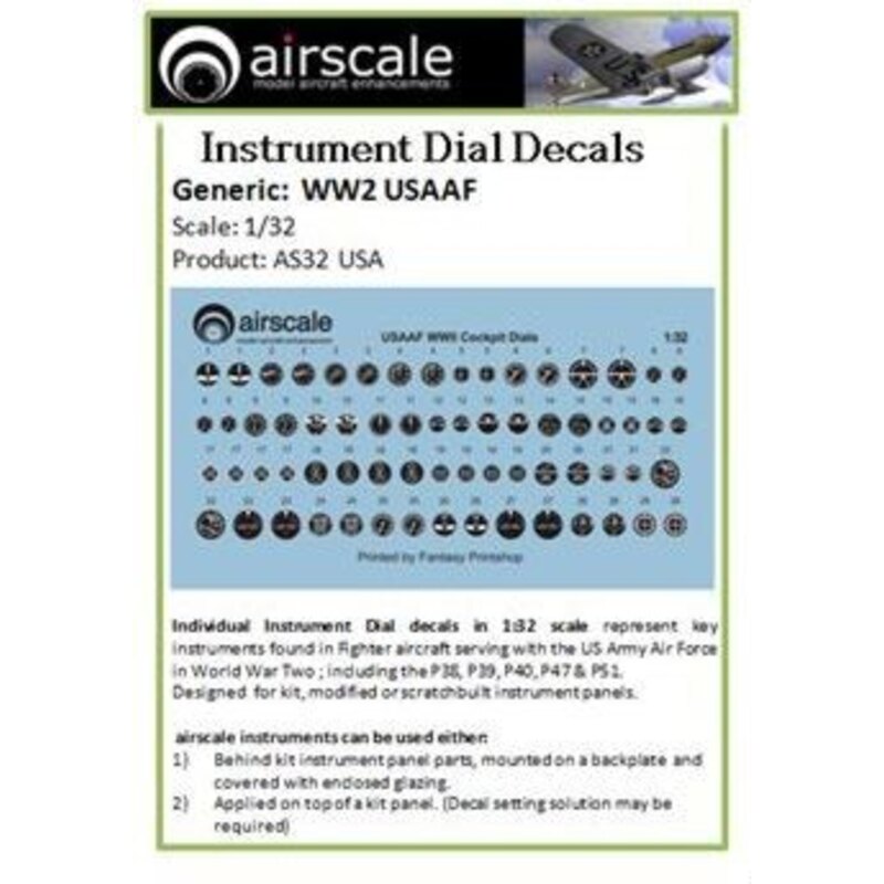 Decals USAAF Instruments (x 58) 
