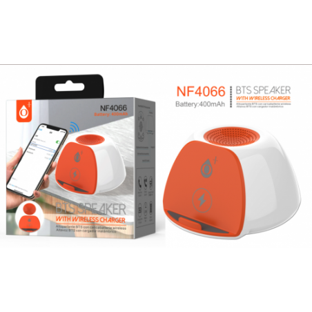 Bluetooth Speaker with Wireless Charger 5W- 32G-400mAh - Orange-NF4066