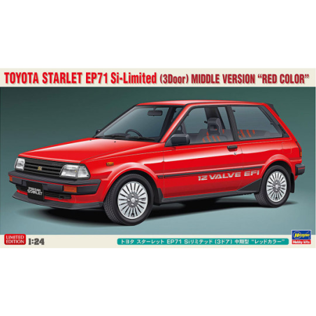 Plastic model car Toyota Starlet EP71 Si Limited red 1:24 Model kit