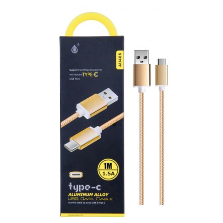 Braided Type-C Cable 1.5A, 1 Meter Gold Compatible Nintendo Switch 