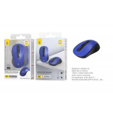 Wireless Mouse 1600DPI - 2.4Ghz - NG6041 - Blue 