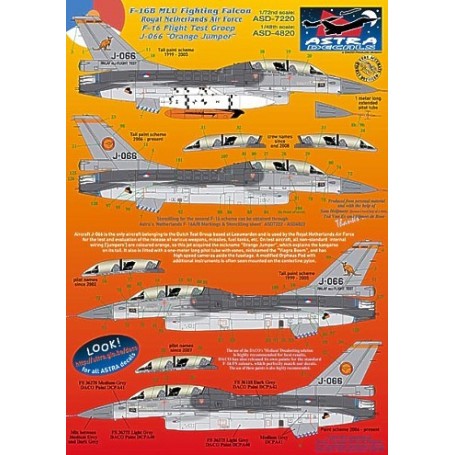 Decals General Dynamics F-16B MLU Fighting Falcon Royal Netherlands Air Force 