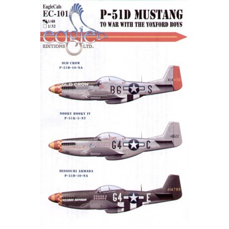 Decals North American P-51D Mustang 357th FG Pt 1 (3) B6-S Col Bud Anderson `Old Crow′ 363rd FS G4-C Maj England `Missouri Armad