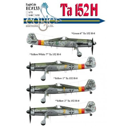 Decals Focke Wulf Ta 152 subjects complete with new stencils for data plate placements and other newly revealed information 