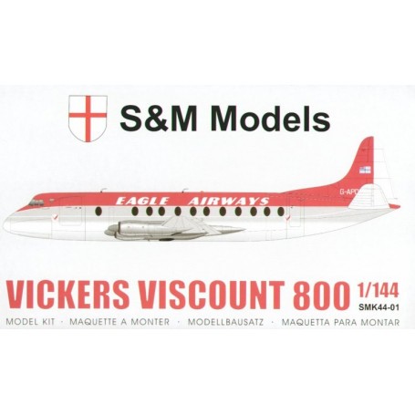 Vickers Viscount 800. Decals ′Eagle Airways′ Airplane model kit
