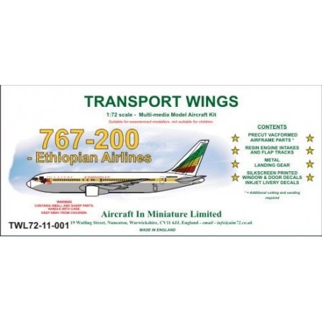 Boeing 767-200 Ethiopian Airlines For more information on this product, please visit the Aircraft In Miniature web page. http://