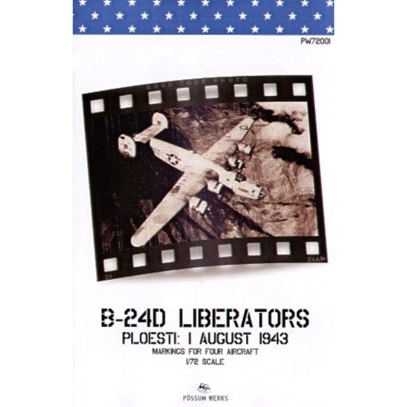 Decals Consolidated B-24D Liberators Ploesti Raid 1st Aug 1943 (4) 42-63692/W 506BS/44BG `Princess′; 41-11761/R 343BS/98BG `The 