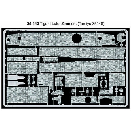 Zimmerit Pz.Kpfw.VI Tiger I Late (designed to be assembled with model kits from Tamiya kit TA35146) Superdetail kits for militar