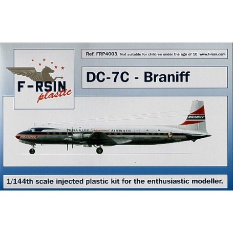 Douglas DC-7. Decals Braniff Airplane model kit