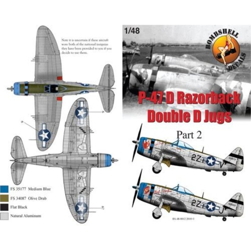 Decals Republic P-47D Thunderbolt Bubble 405th FG, 9th AF (2) 229173 2Z-V Lt Clarke Bresmeth &acirc;?~Rain Dear&acirc;? (TM) ; 4