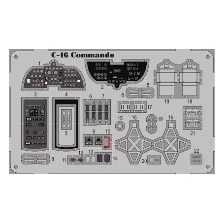 Curtiss C-46 Commando detail set w. color etch. (designed to be used with Williams Bros kits)  