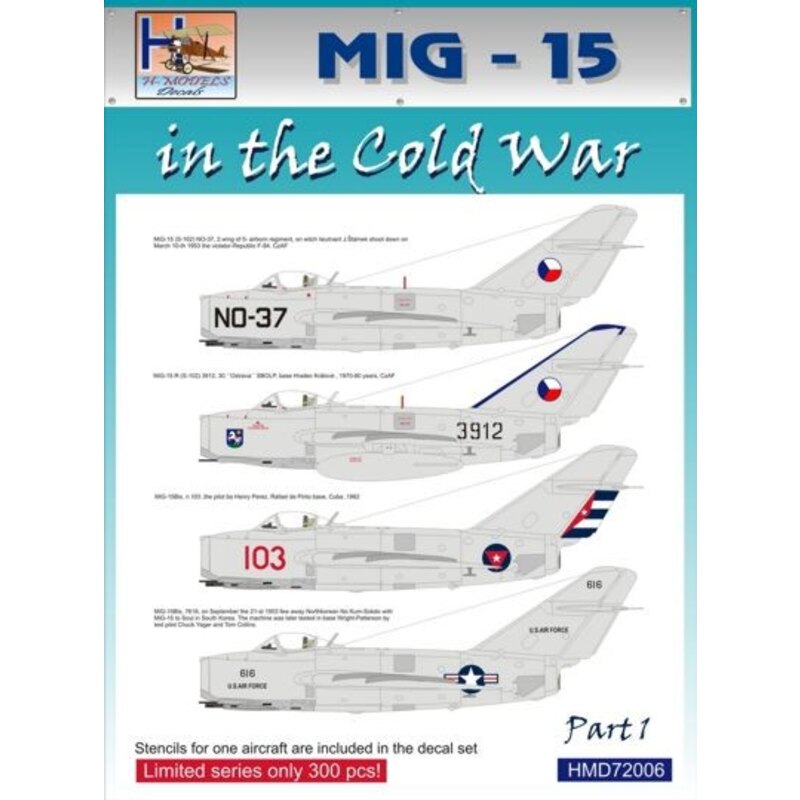 Decals Mikoyan MiG-15 in the Cold War, Pt.1 